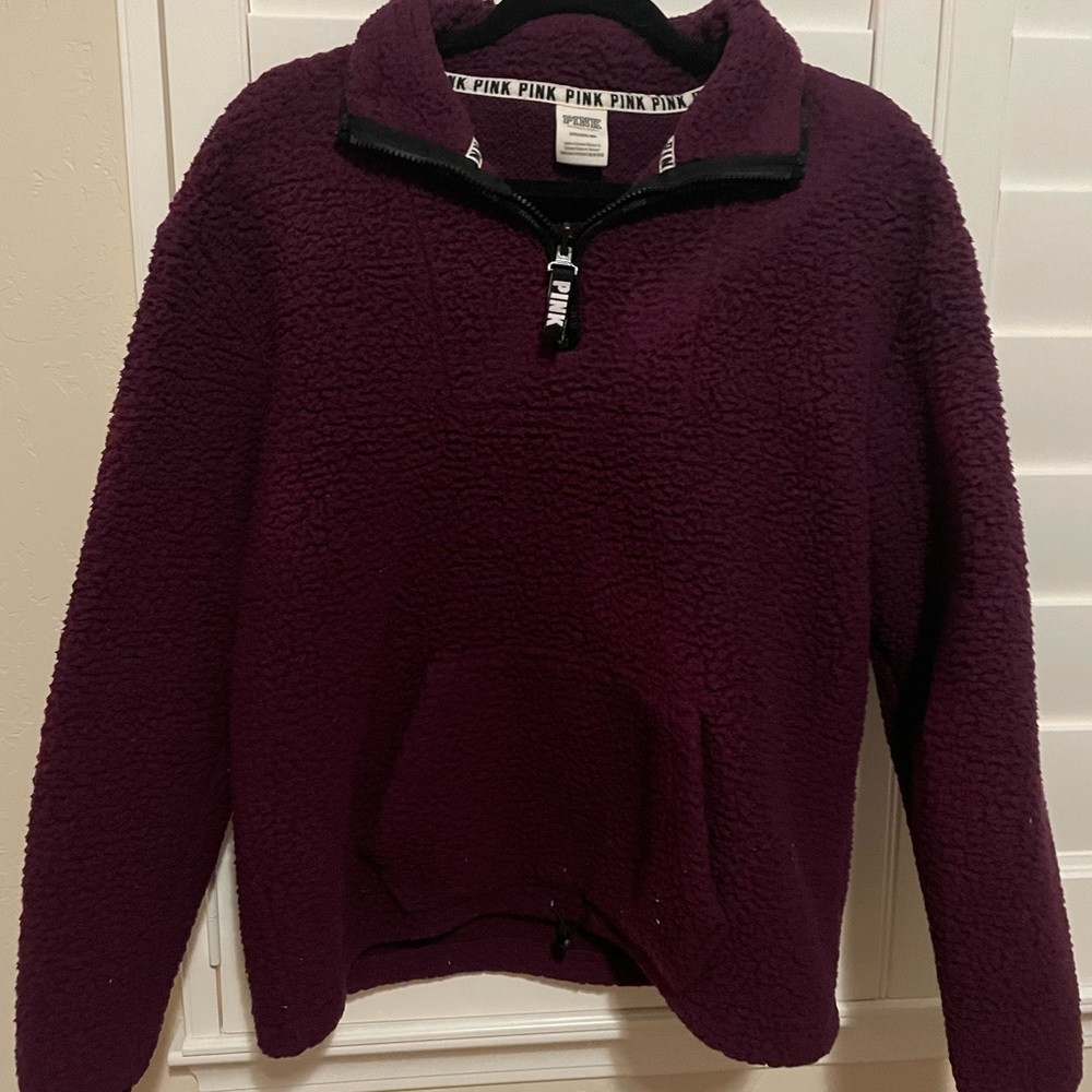 PINK fleece quarter zip